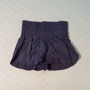 FP Movement by Free People High Waist Shorts in Pale Navy Blue